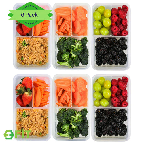 Bento Box Lunch Containers for Adults & Kids (6 Pack, 39 oz)