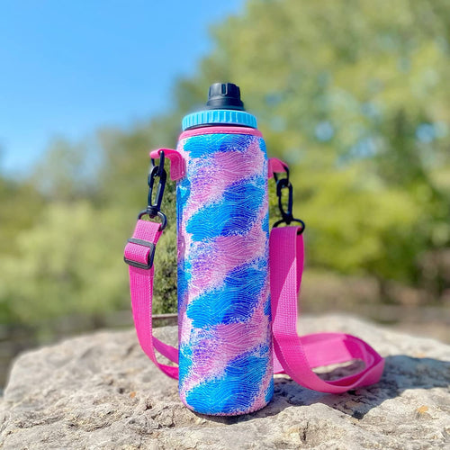 MEDIUM Water Bottle Carrier Neoprene Holder with Adjustable Padded Shoulder  Strap - 16-22oz, Height 7 Diameter 3 Strap 55