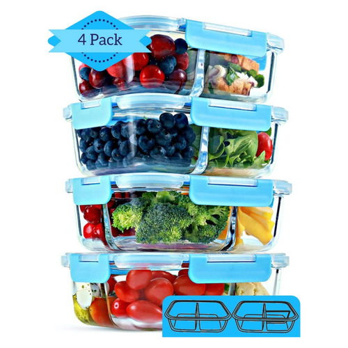 Mosville Snack Containers, Reusable 4 Divided Compartments Bento Snack Box  Meal Prep Containers with Snacks, Fruits, Nuts, Cookies, Candies [3 Pack]