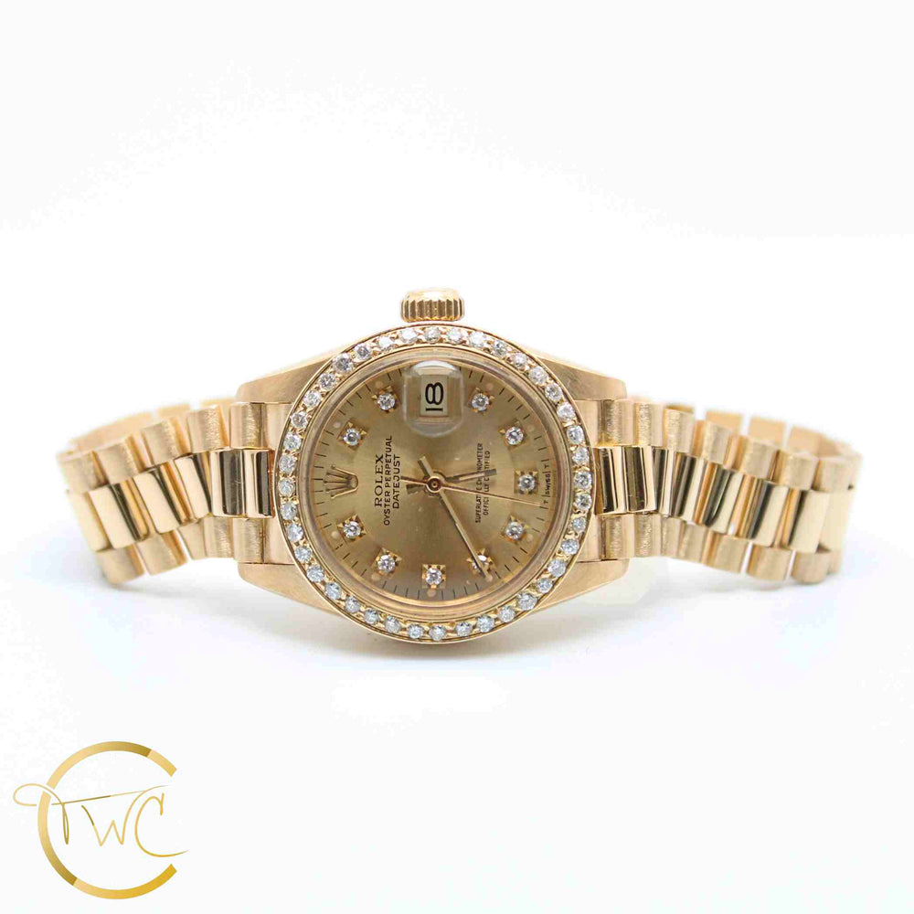 rolex ladies president watch 18k gold