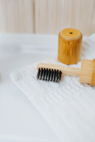 a brush on a towel
