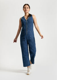 Women's Light Wash Stretch Denim Jumpsuit