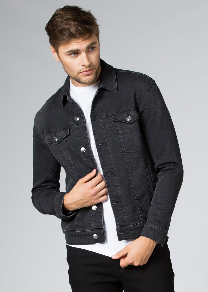 Men's Dark Wash Stretch Denim Jacket