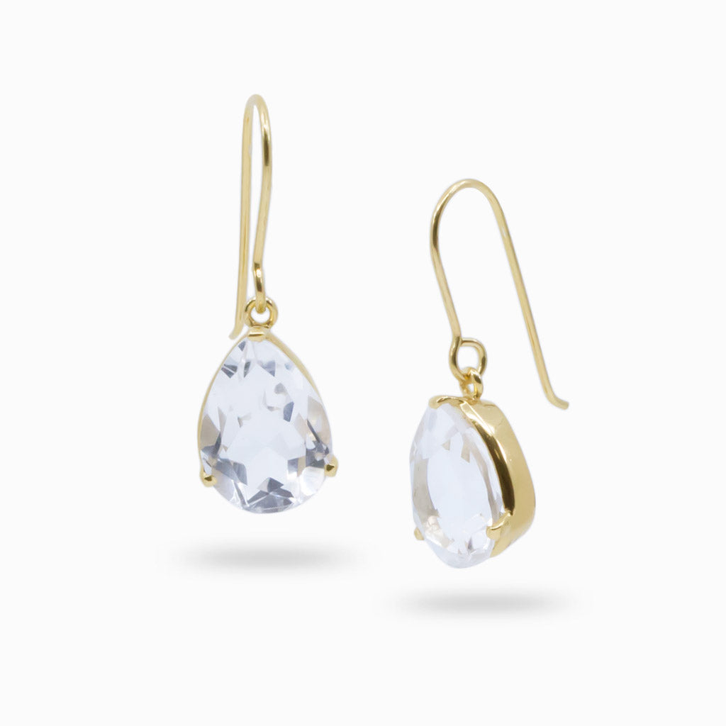 Clear Quartz Drop Earrings