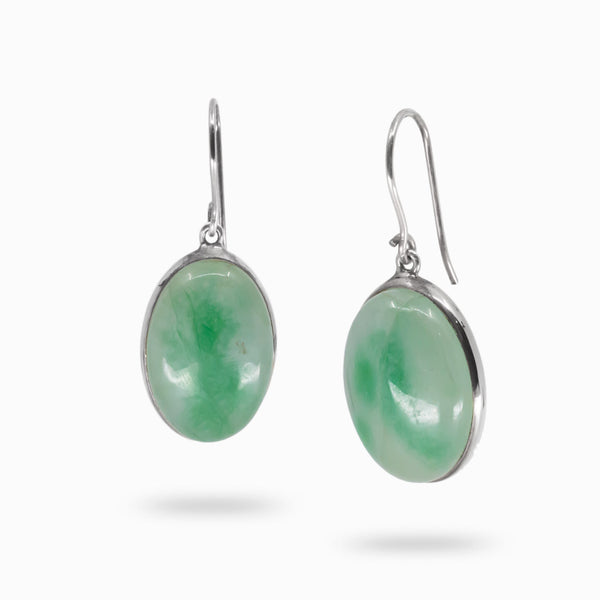 Sterling Silver Jadeite Drop Earrings | Gemstone Earrings | Made In ...