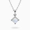 Rainbow Moonstone Necklace Faceted Prong Made In Earth