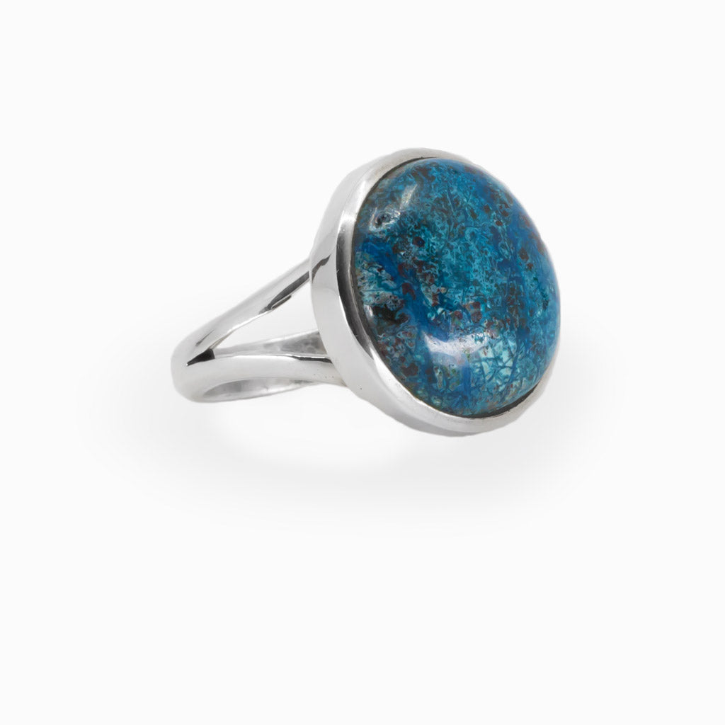 Shattuckite Ring Blue Allow this stone to give