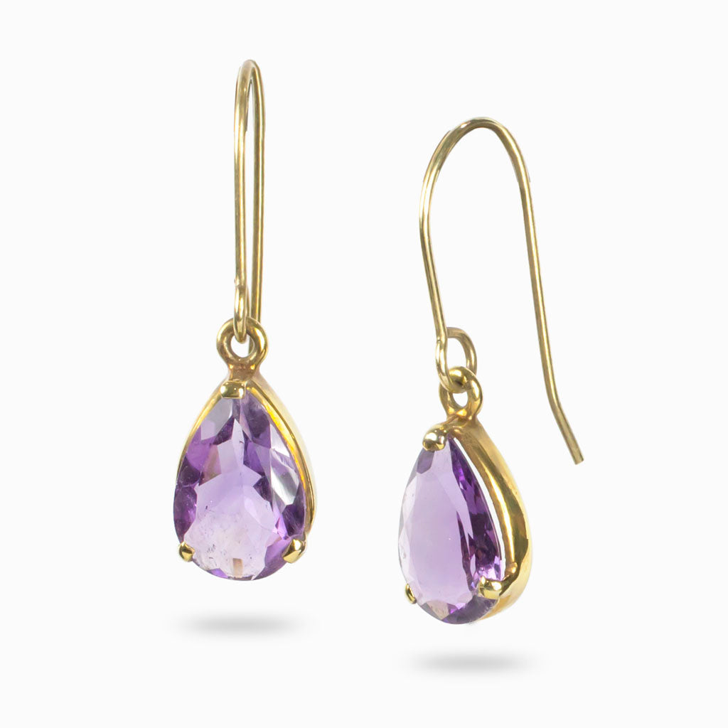 Amethyst and Garnet Stud Drop Earrings | Made In Earth US