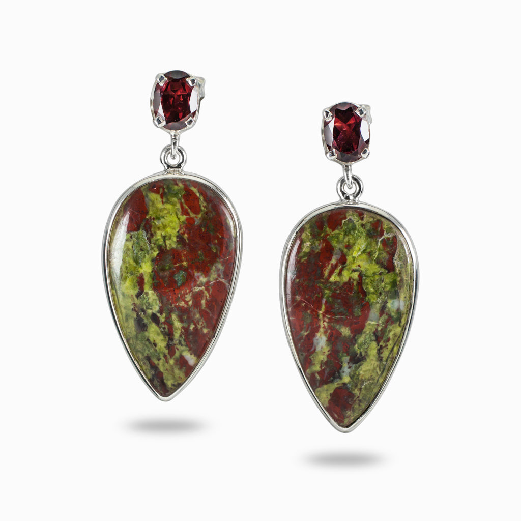 Garnet And Dragons Blood Jasper Earrings Made In Earth Us