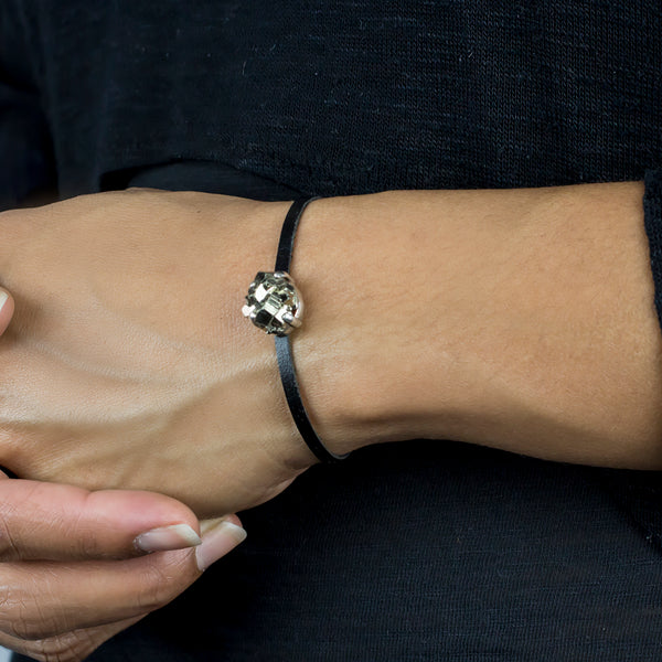 Pyrite Leather Bracelet | Made In Earth - Made In Earth US