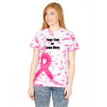 Cargar imagen en el visor de la galería, Custom Designed Personalized Tie Dye Breast Cancer Awareness T-shirts