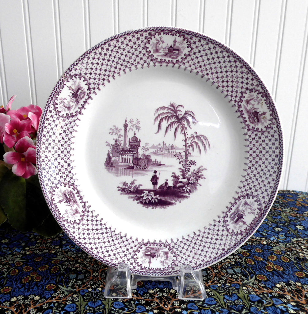 Purple Mulberry Transferware Milesian Luncheon Plate 1850s John Wedge Time Was Antiques 2076