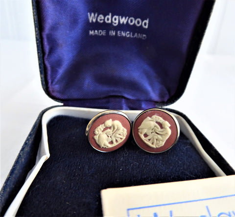 Wedgwood Jasperware Clip Earrings Sterling Silver Terracotta English H ...