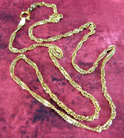 Italian 20 Inch Chain Necklace Italy 22kt Gold Over Sterling Silver Tw ...