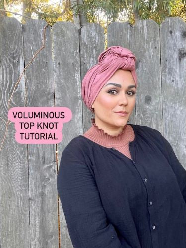 How To Tie a Headscarf - SHAPERLESS Voluminous TOP KNOT Headwrap Tutor ...