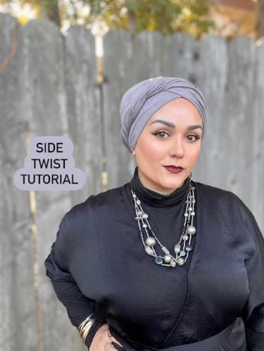 How to Tie a Side Twist Easy Tichel Tutorial, Headwrap Turban Tutorial ...