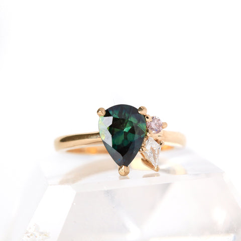 Custom Made Australian Sapphire Engagement Ring, Handmade
