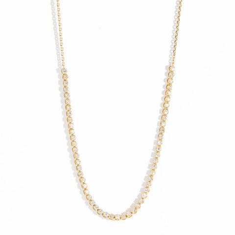 1.5ct total round brilliant cut white diamonds set on a 14ct yellow gold Italian chain