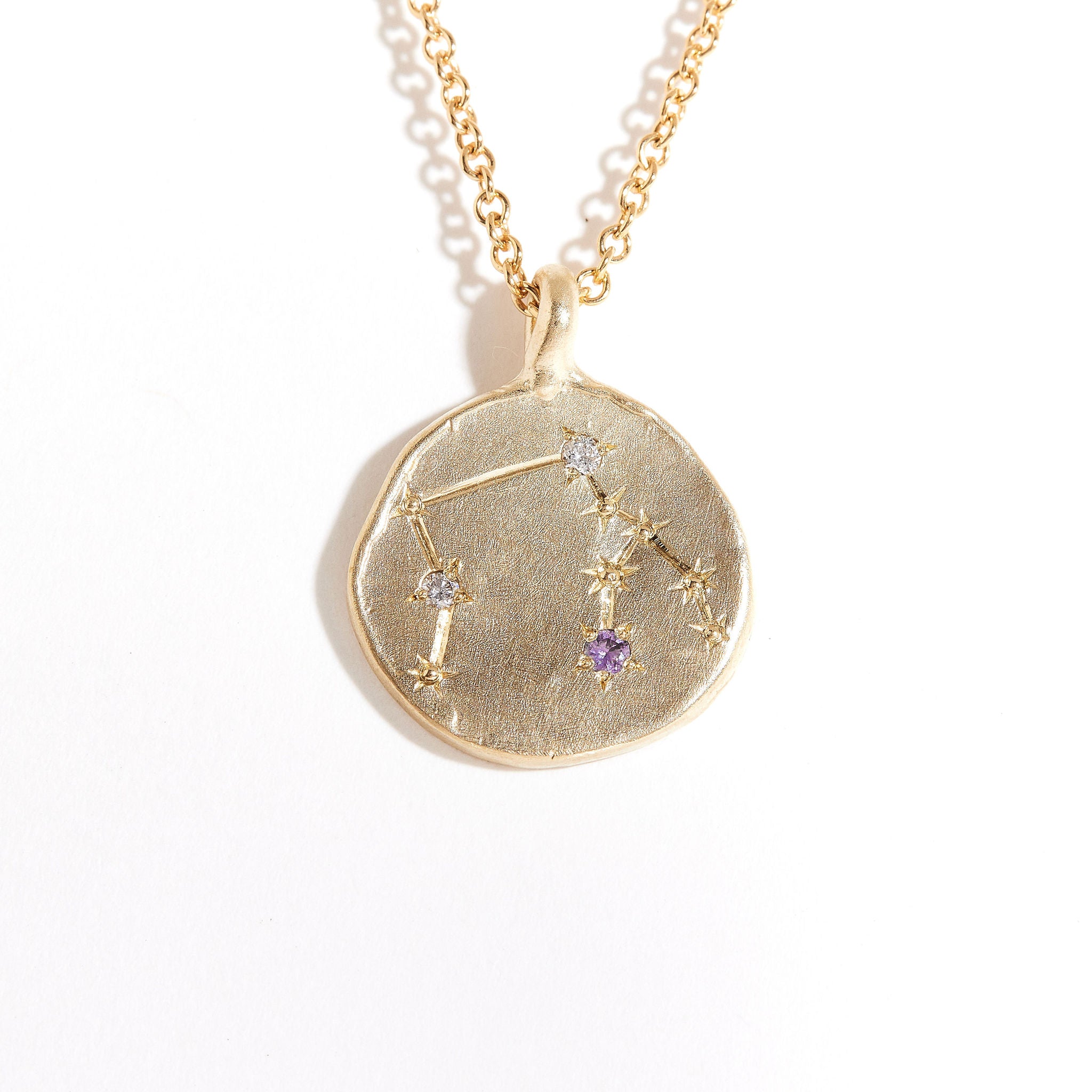 Aquarius Star Sign Pendant | Star Sign Necklace | Sapphire and Diamond Pendant