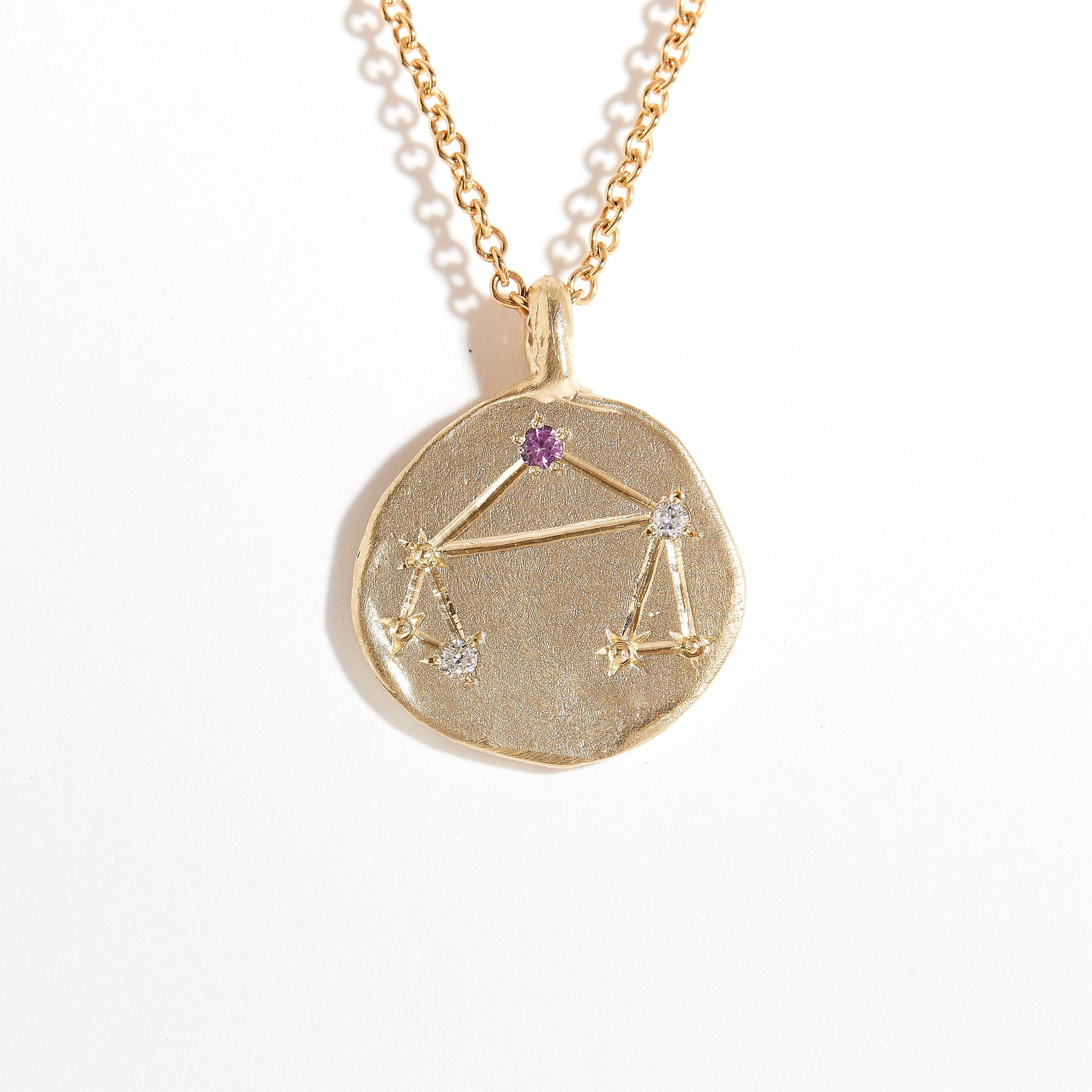 Libra Star Sign Pendant | Star Sign Necklace | Sapphire and Diamond Pendant