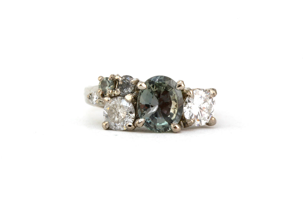diamond sapphire engagement ring
