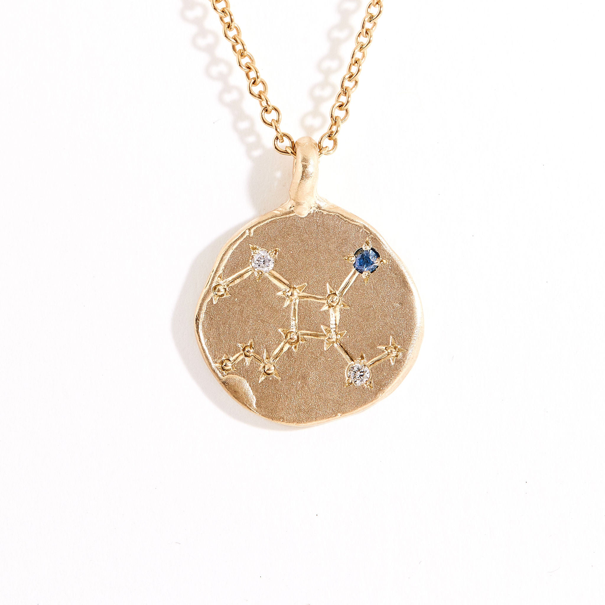 Virgo Star Sign Pendant | Star Sign Necklace | Sapphire and Diamond Pendant