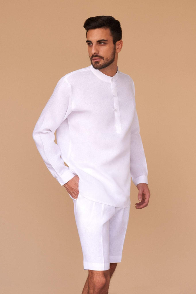 Fácil Blanco | White Linen Men's Shirt Malyk