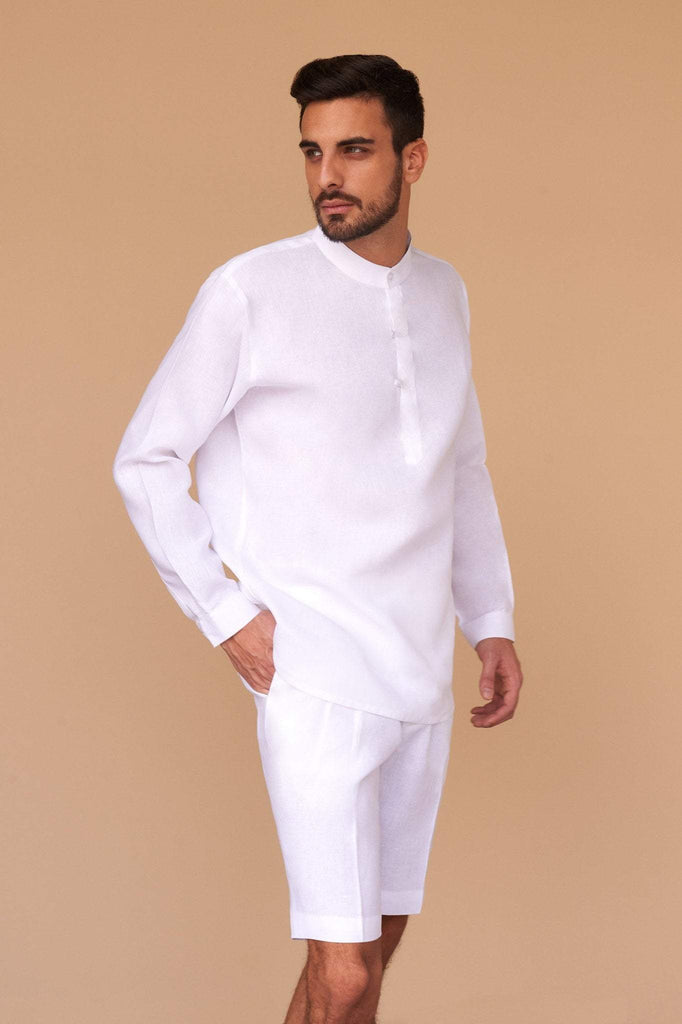 Fácil Blanco | White Linen Men's Shirt 