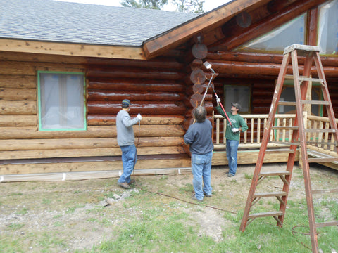 Log Home Staining Crew 