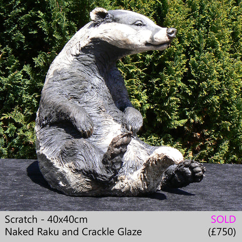 Large badger sculpture