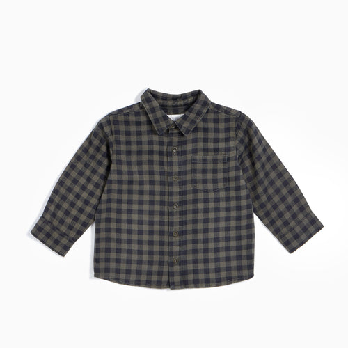 Pine Checker Print Flannel Baby Shirt