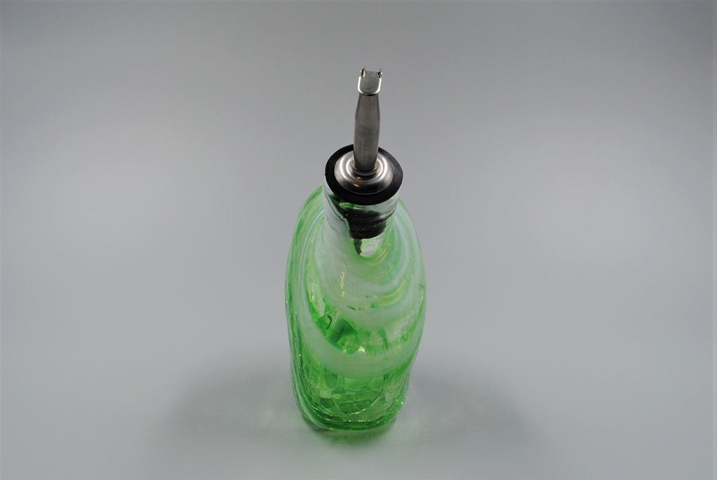 glass oil bottle with spout