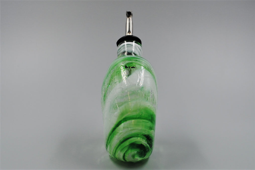 glass oil bottle with spout