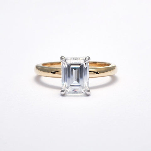 Emerald cut diamond engagement ring