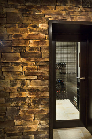 Glass Wine Cellar Door showing a peek of the inside