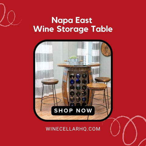 Napa East Wine Storage Table 36″ Round Set with Stools