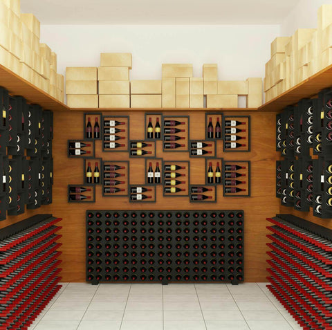 wine cellar with wine racks on the wall