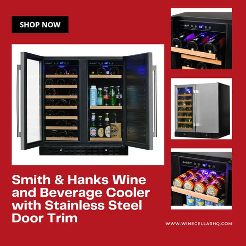 Smith & Hanks Wine and Beverage Cooler with Stainless Steel Door Trim