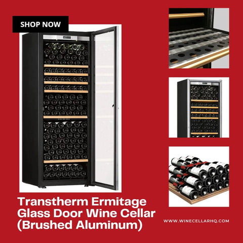 Transtherm Ermitage Glass Door Wine Cellar (Brushed Aluminum)