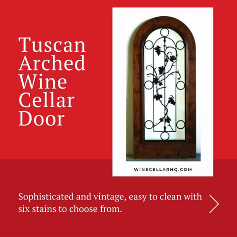 Tuscan Arched Top Wine Cellar Door