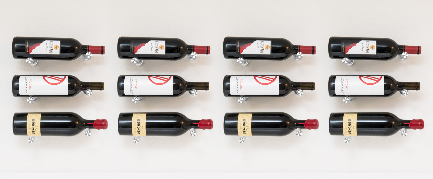 VintageView Vino Pins Designer Kit (12-bottle layout): Wall Mounted Wine Rack Display