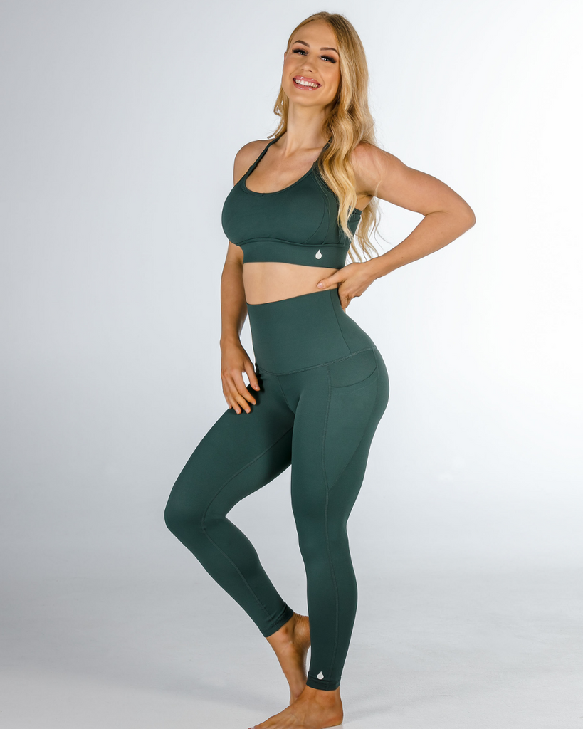 Forest Green Everyday Cropped Legging - 3/4 length (FINAL SALE