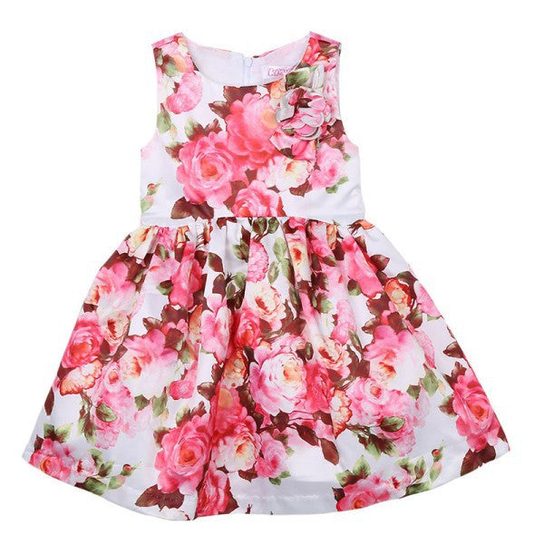 Spring/Summer Sleeveless Floral Dress for Girls – FOR MY LITTLE ANGELS