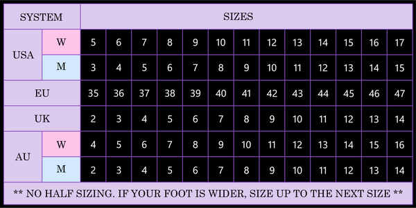 Size Converter US AU EU – Gothic Footwear Australia