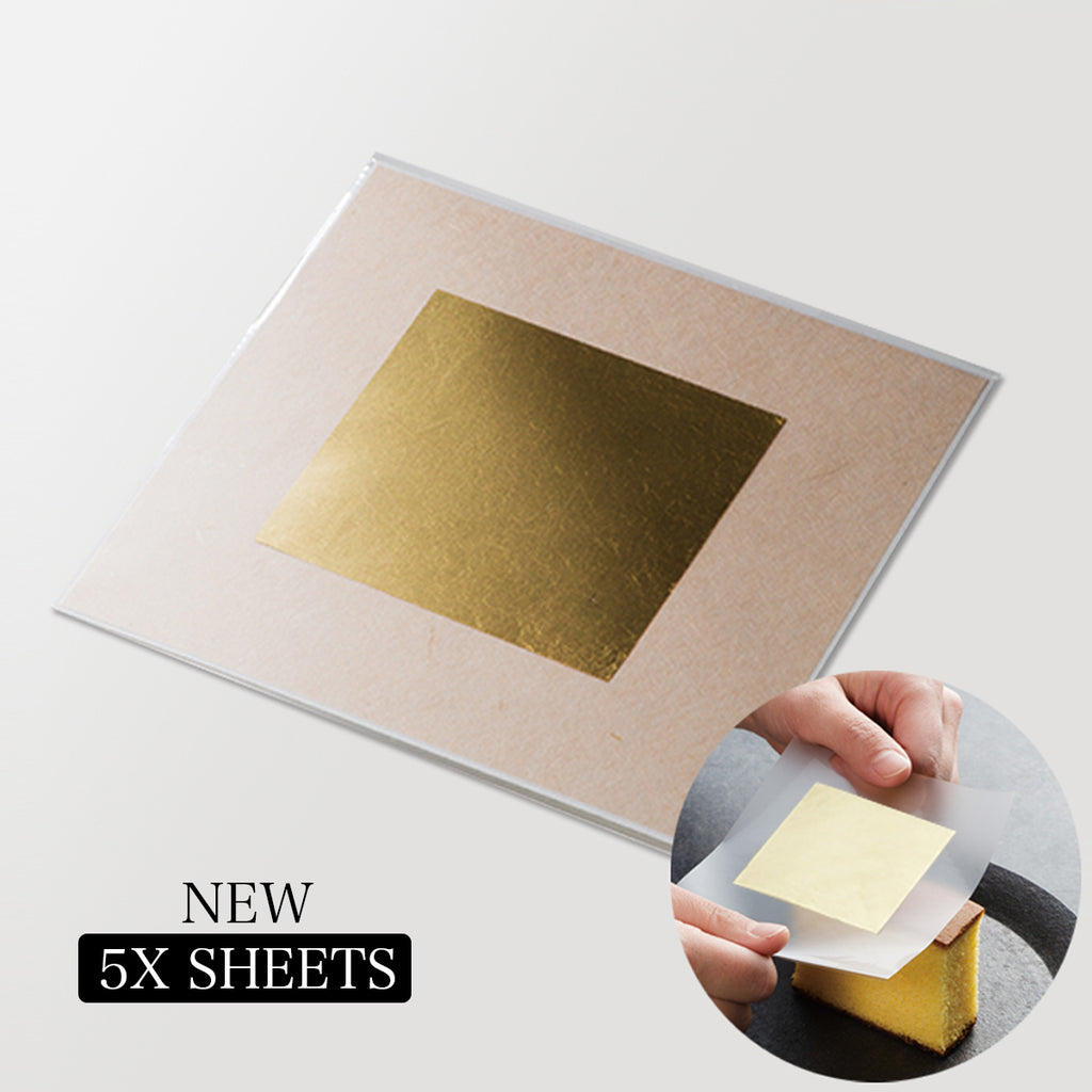 5x transfer sheets gold leaf edible for baking cake decorating