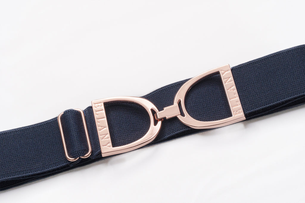 Ellany Polo Belt- 1.5 Silver Stirrup Elastic Belt