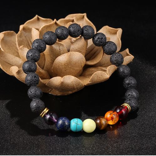 Bracelet Guerison Pierres De Lave 7 Chakras 2 Achetes 1 Offert Allure Zen