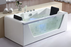 Eago AM199ETL 5ft Clear Rounded Corner Acrylic Whirlpool Bathtub for Two