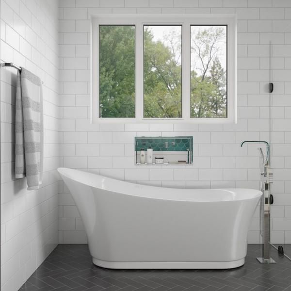 Freestanding Tub Decorating Ideas - Wall Shelf