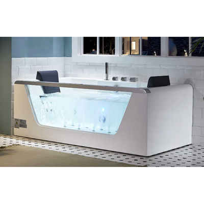 Eago Am196etl 6 Clear Rectangular Jacuzzi Whirlpool Bathtub For Two With Fixtures